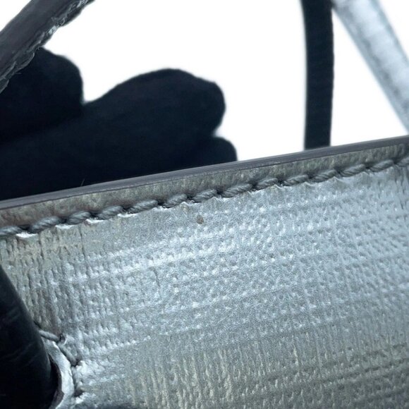 BALENCIAGA shopping phone holder bag Size Mini Leather Silver/Black 593826 - Picture 6 of 16